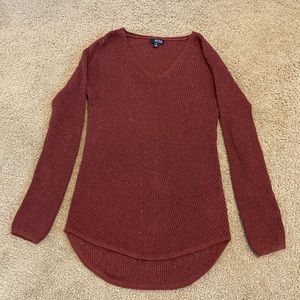 Sparkly Maroon vneck sweater size XS